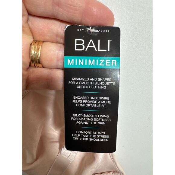 New Bali Intimates Women's Size 40DD Minimizer Bra Lace Tan Comfort - Picture 5 of 9